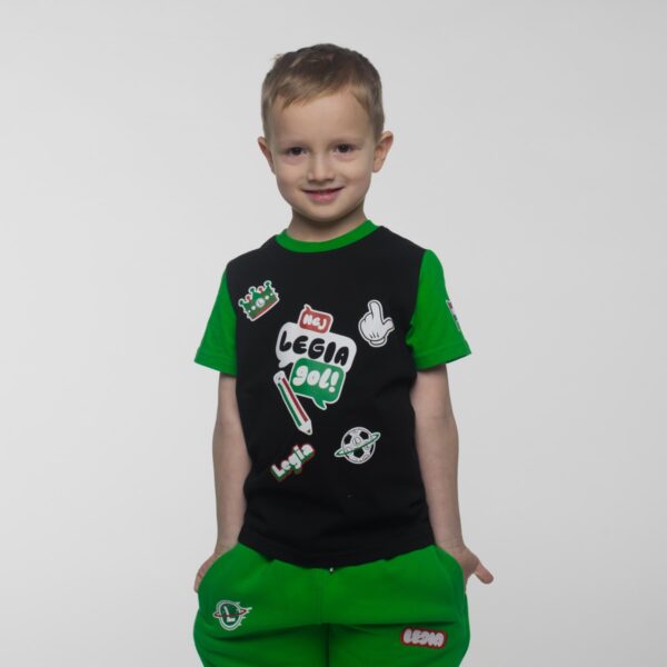 Czarna Koszulka dziecięca Hej Legia Gol