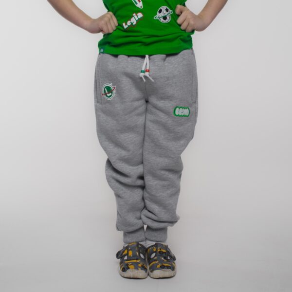 Szare dziecięce Spodnie dresowe Planeta Legia
