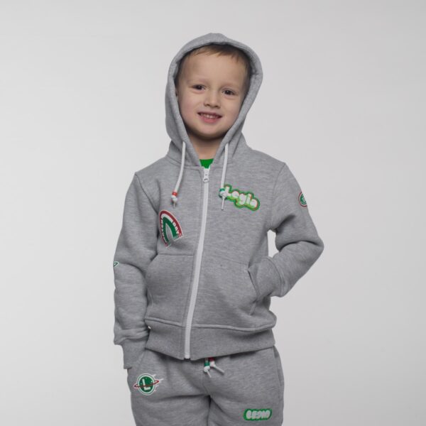 Szara bluza dziecięca z kapturem Legia