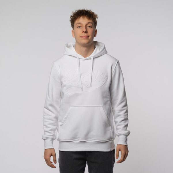 Biała bluza hoodie z tłoczeniem Legia