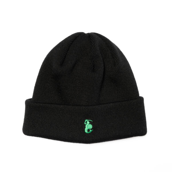 Czarna czapka zimowa z Syrenką