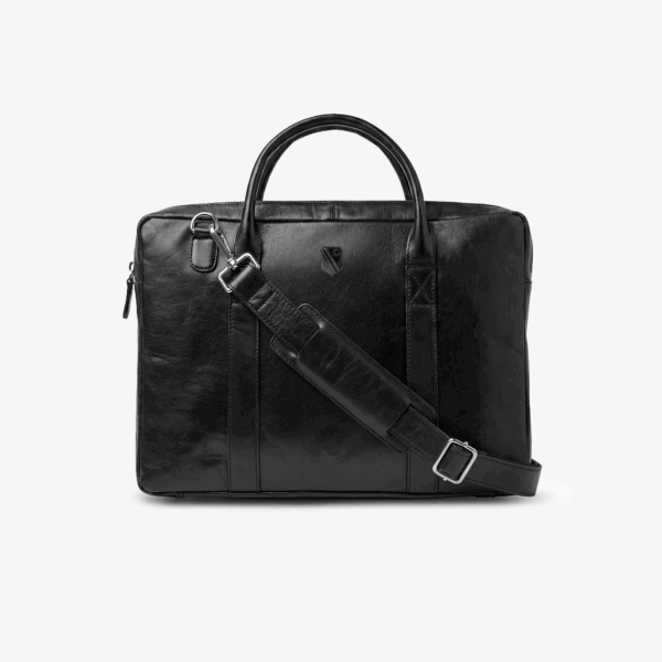 Czarna skórzana Torba na laptopa Legia Warszawa